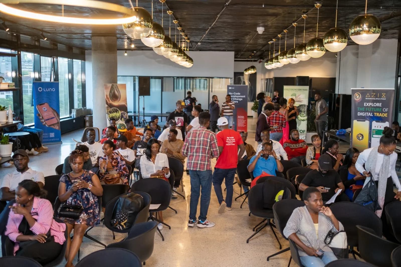 Guests seated across the venue at the Nairobi Tech Christmas Mixer